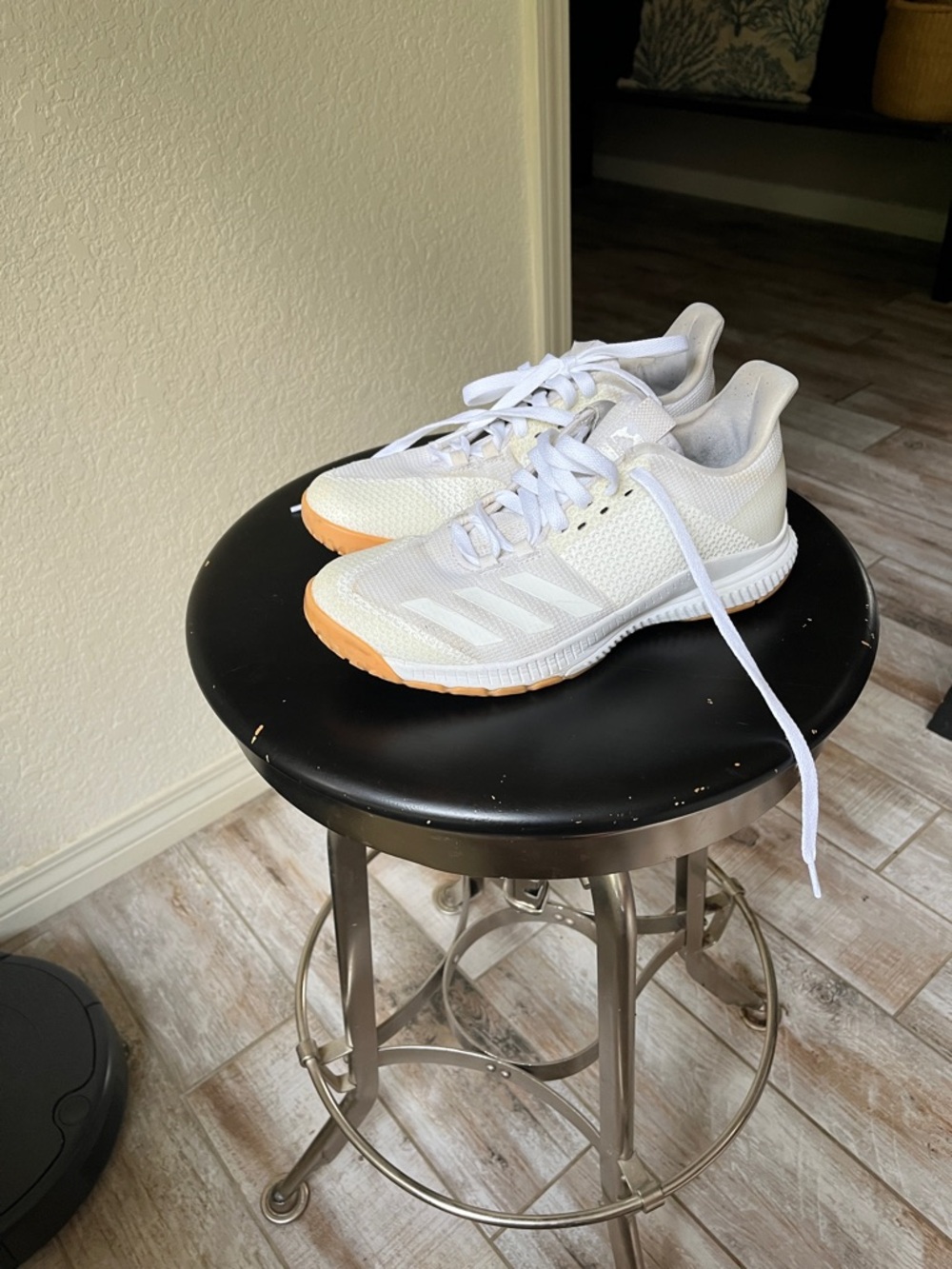 Adidas White Athletic Sneakers with Gum Outsole